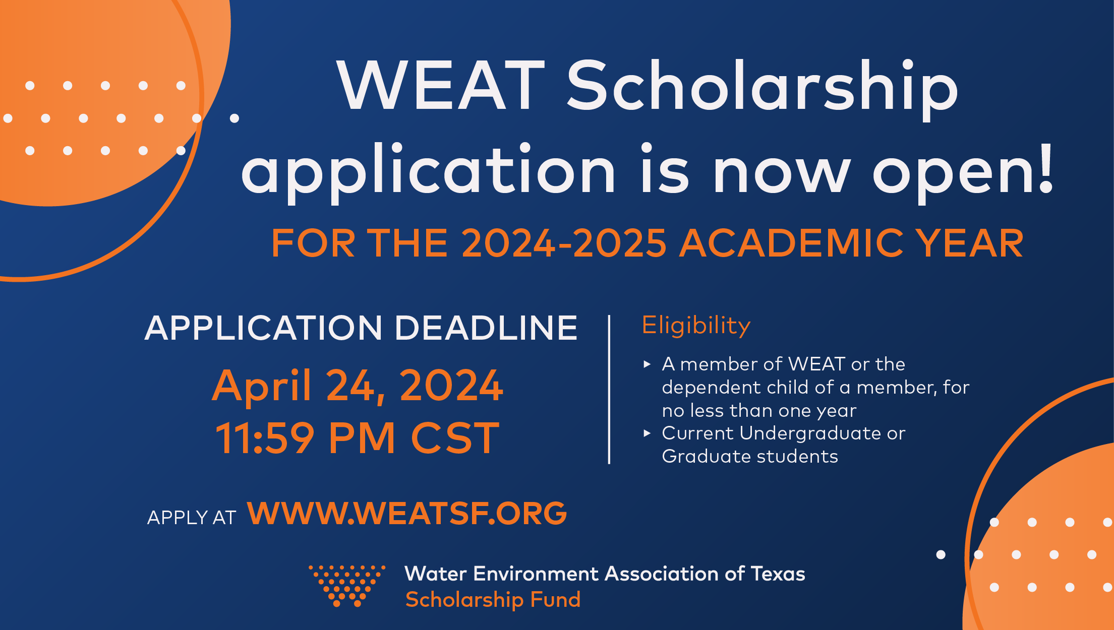 Water Environment Association of Texas | WEAT Scholarship Fund…