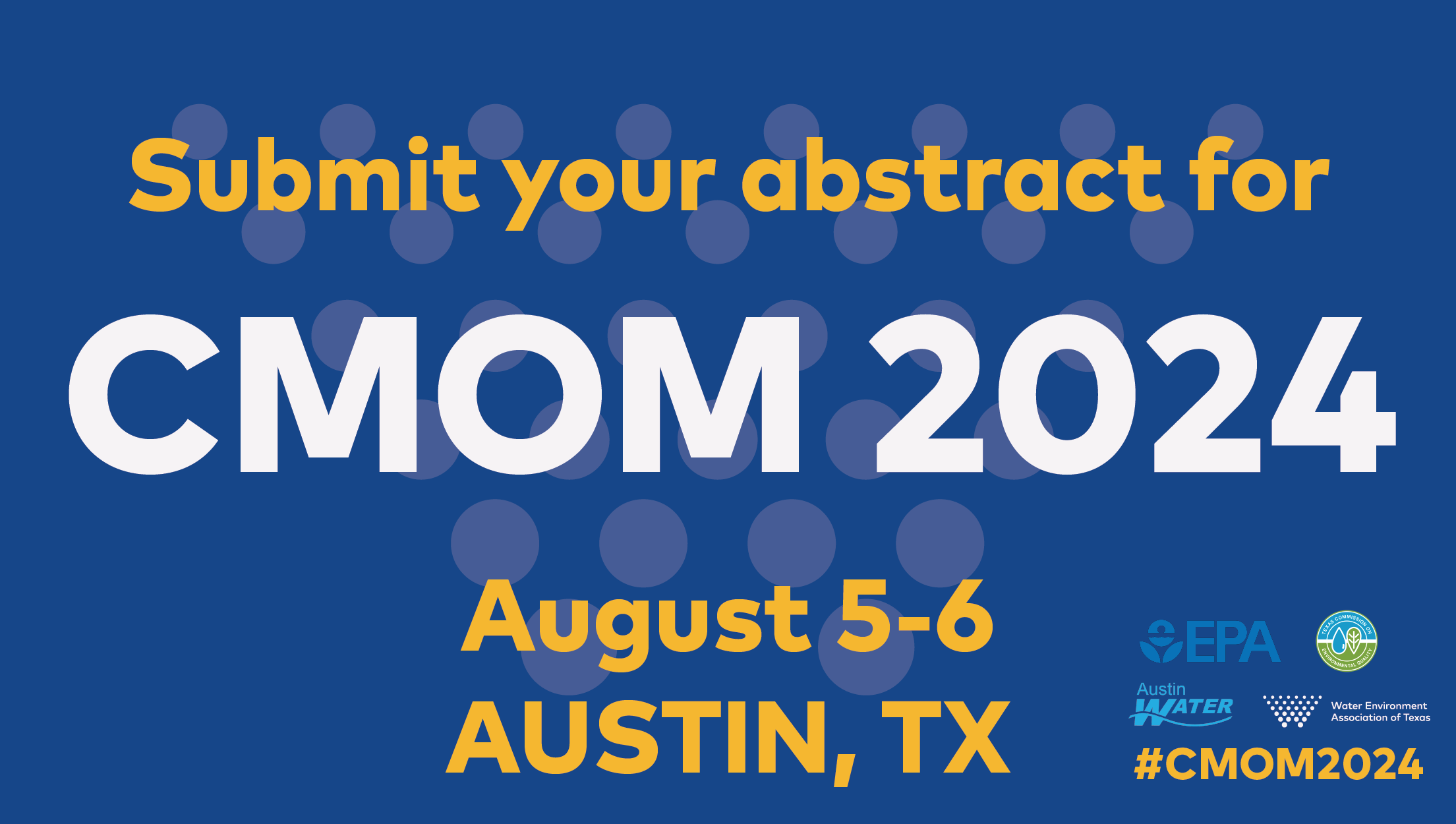 Water Environment Association of Texas CMOM 2024 Call for Abstracts